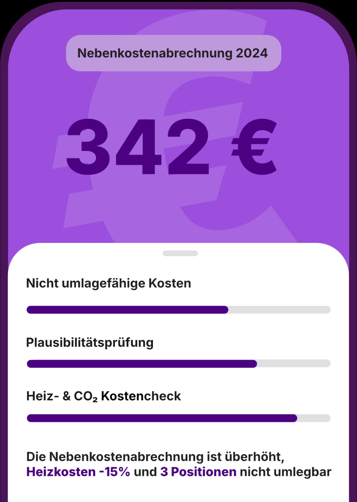 Nebenkostenprüfen.de App Mockup - KI-gestützte Nebenkostenprüfung